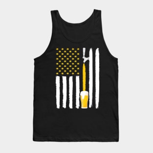 Craft Beer American Flag USA T-Shirt, 4th July Brewery T-Shirt Tank Top